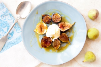 Grilled Figs with Creme Fraiche and Chestnut Honey-17